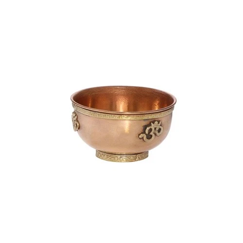 Copper ornate carved incense censer with Om charcoal resin burner thurible 1560