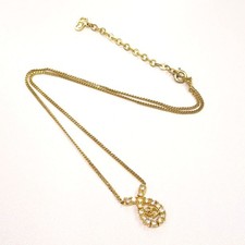 Christian Dior  Fashion Jewelry CD logo rhinestone necklace F060