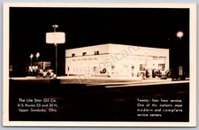 K11/ Upper Sandusky RPPC Postcard c1940s Lite Star Oil Company Gas Station 538