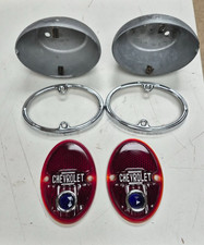 1 Pr 1933-36 Chevy Trunk Mount Taillight Assmbly W Stimsonite Red Lens Blue Dot 1 Pr 1933-36 Chevy Trunk Mount Taillight Assmbly W Stimsonite Red Lens Blue Dot