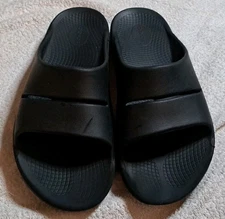 Oofos Ooahh Slide Mens Size 13 Woman’s Size 15 Black Comfort Recovery Sandals