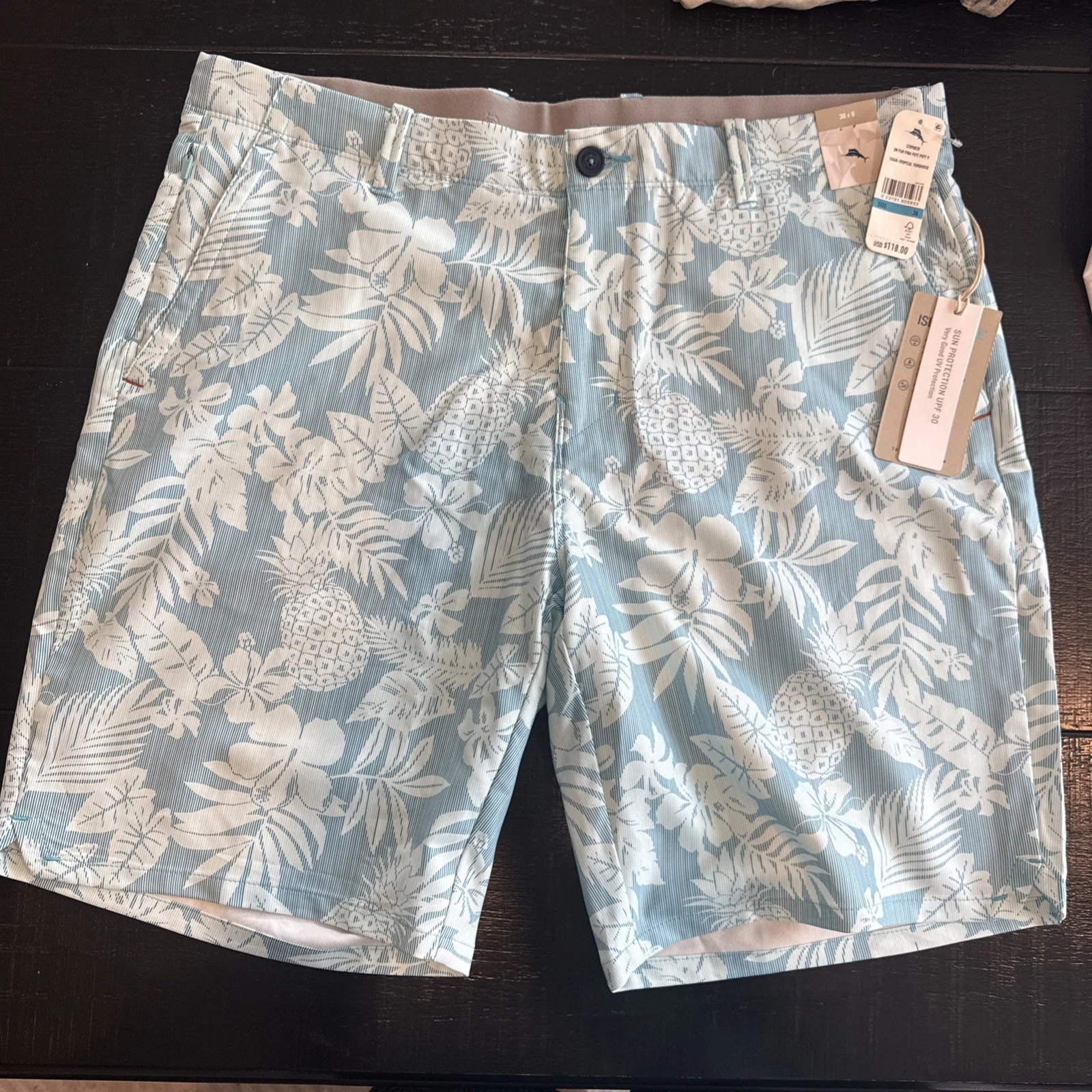 NWT Tommy Bahama On Par Pina Putt Putt Pineapple Golf Shorts 36 9”