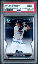 Brayden Taylor 2023 Bowman Chrome 1st Card Rookie RC Auto PSA 10 #CDABT Tampa
