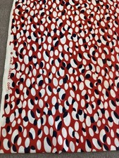 Vintage Fabric 1 Yd 44"x56" Red White Black Groovy Mod Hippie Poly 60s 70s Retro