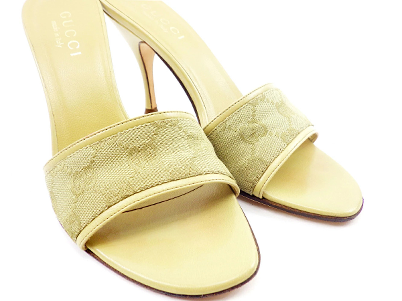 GUCCI Sandals Shoes #36C GG Canvas Beige Canvas x Leather GUCCI t4732s Brand Hig thumbnail 6