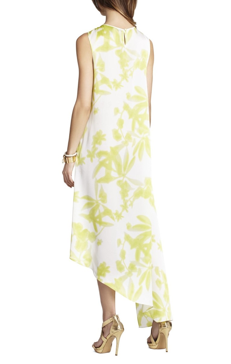 NEW BCBG MAX AZRIA GARDENIA LIGHT LIME WILLOW ASYMMETRICAL