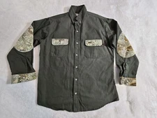 Vintage Hidden Mesa Outdoor Gear Green & Camo Button Up Shirt Sz L Hunting USA