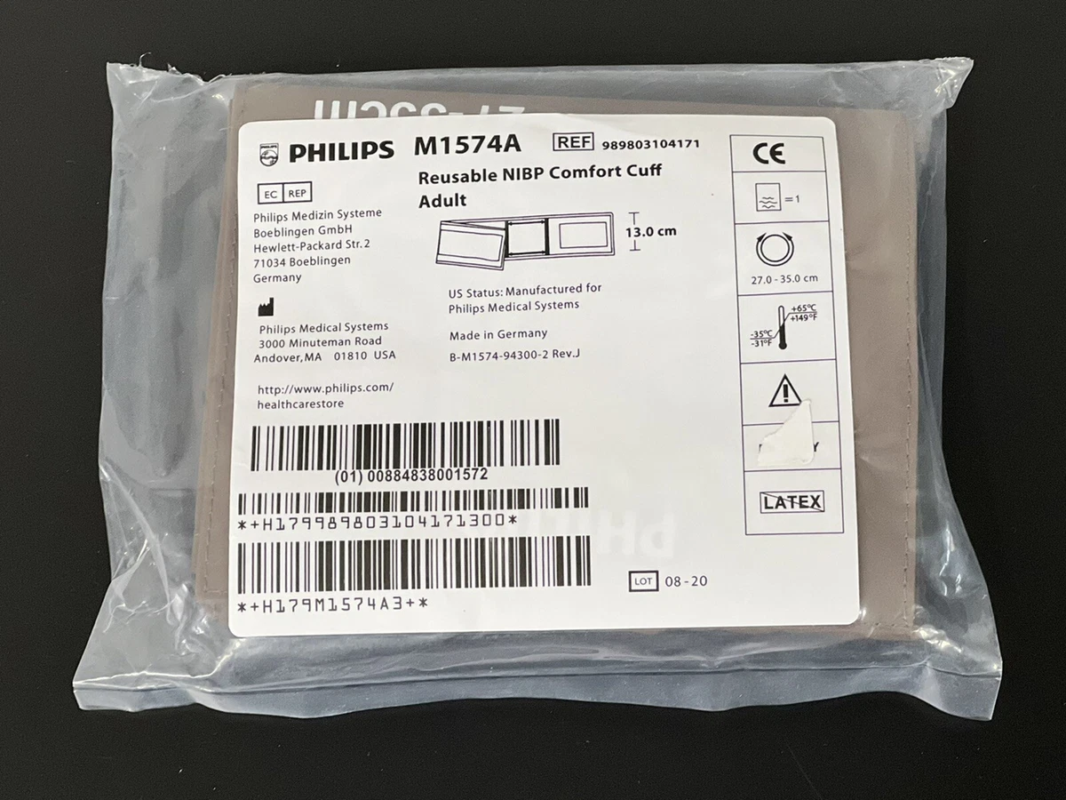 Philips M1574A Single Hose Reusable Blood Pressure Cuff w 
