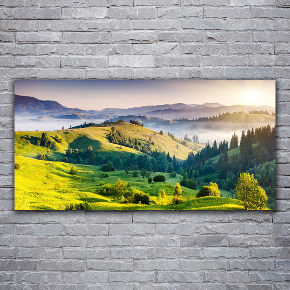 Impression sur verre acrylique Tulup 120x60 décor montagnes avec finition brillante premium