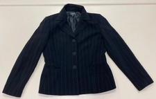 Kasper Classics Womens Black White Pinstripe Button Up Blazer sz 6P