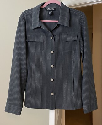 Dialogue Jacket Artsy Gray Striped Academia Vintage 90's y2k Women's 10 Medium