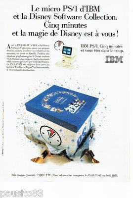 REKLAME WERBUNG 116 1992 IBM das Micro PS/1 Computer Disney Software