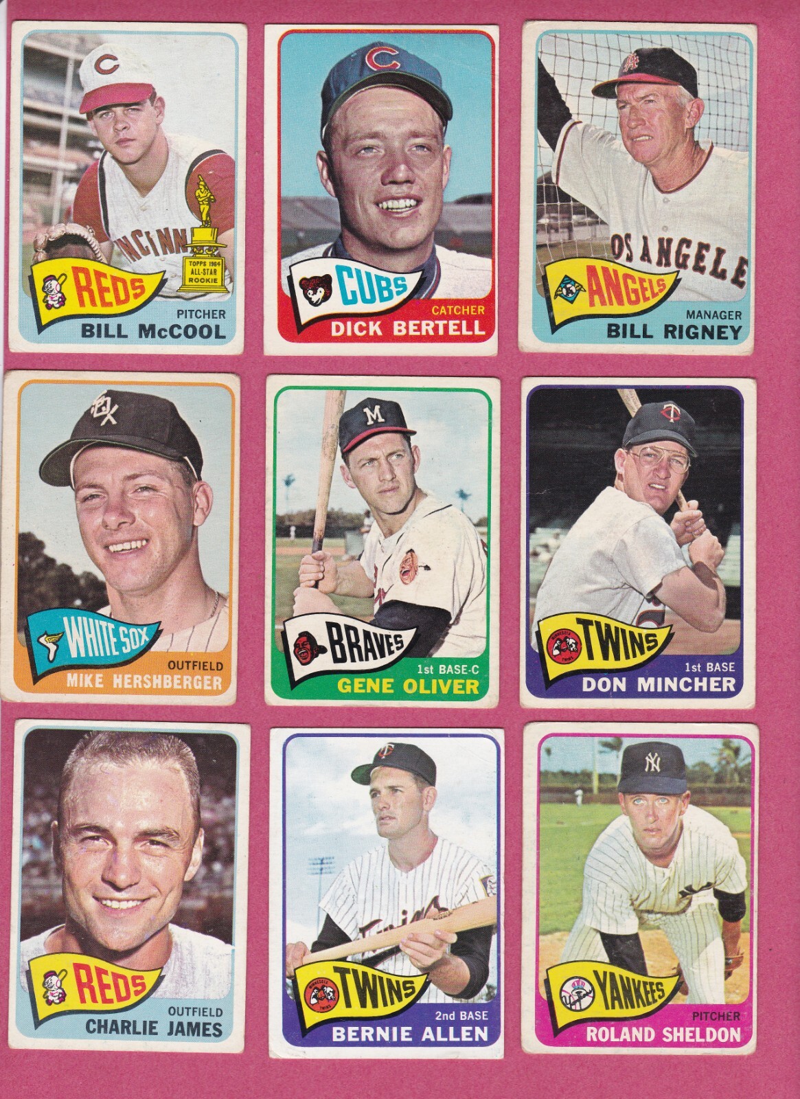 1965 Topps Baseball Cards - filler cards, POOR to VG condition