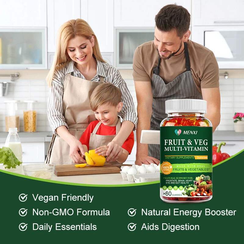 100% Natural Fruit & Veggie Multi-Vitamin Supplement Gummies Vitamins & Minerals - Bild 4 von 4