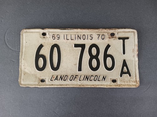 1969 Illinois License Plate 60 786 TA