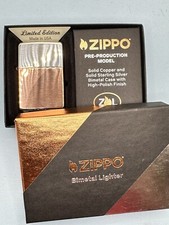 Bimetal Case Copper Sterling Silver 48694 Zippo Lighter NEW