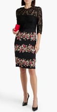 🆓US🛃 FW2012 Dolce&Gabbana lace top cady floral skirt black dress IT 40