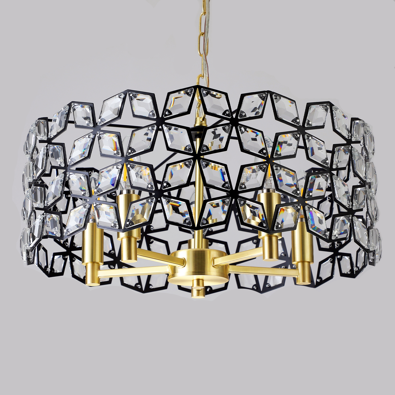 Gold Luxury K9 Crystal Chandelier Fixture Lamp LED Dining Pendant Ceiling Light