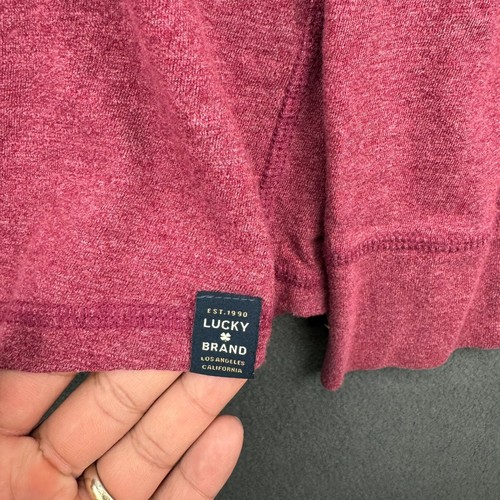 Camisa Pullover Suave Lucky Brand Para Hombre Grande Roja Manga Larga Cuello Redondo - Imagen 4 de 12