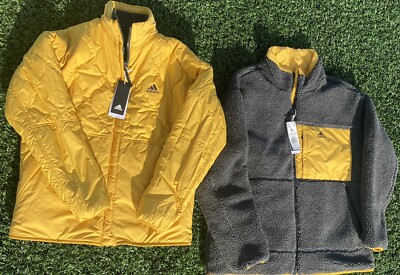 New $150 Size S Mens Adidas Honeyflux Sherpa Reversible Quilted Jacket 20  X 27