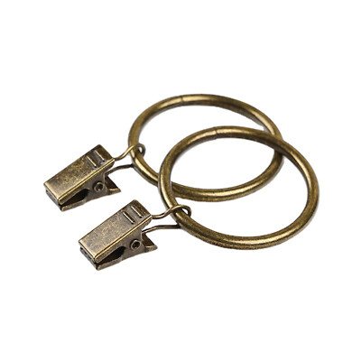 10 EWANTO Vorhangringe Gardinenringe mit Clip matt Gold 1x 10 Pack HH-12
