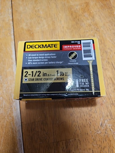 Deckmate Star Drive 11 Unzen beschichtete Schrauben 2-1/2 Zoll lang Bit enthalten offene Box