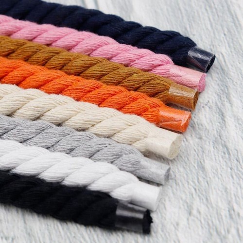 2PCS Round Thick Rope Laces 10Colors Weaving Twisted Rope Women Men Sneakers - 第 9/22 張圖片