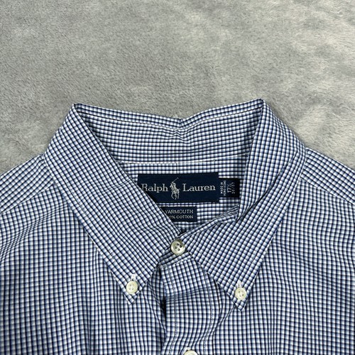 Ralph Lauren Yarmouth Button Down Shirt Men 17.5 (36/37) Blue Long Sleeve Cotton - Picture 14 of 19