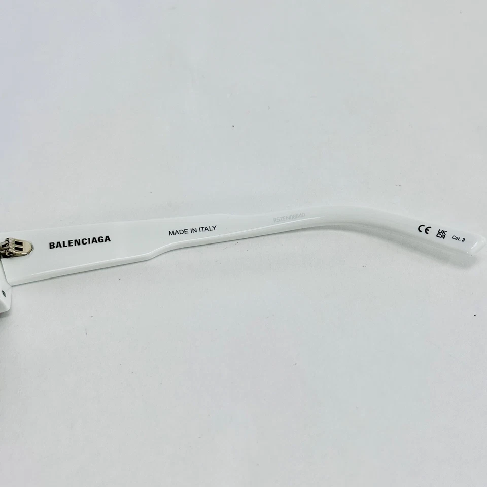 Gafas de sol BALENCIAGA SKI 0004 blancas plateadas máscara espejada moda BB0004S 005 Foto 2 de 4