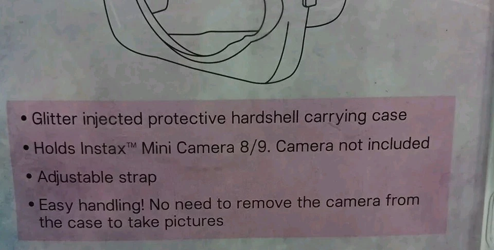 Estuche rígido brillante para mini cámara instantánea con correa para el hombro - azul Foto 3 de 4