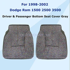 For 1998-2002 Dodge Ram 1500 2500 3500 Driver +Passenger Bottom Seat Cover Gray