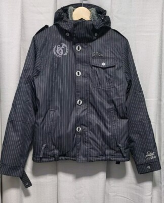 PROTEST Tech Series 6.0 Pin Striped SnowBoard Ski Hooded Ski Jacket UK Medium