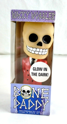 FUNKO Bone Daddy Halloween Wacky Wobbler Figure Glow In Dark Red
