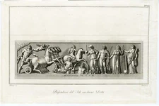Antique Print-ROMAN MYTHOLOGY-GODS-BAS RELIEF-PANTHEON-Rastaini-Dolcibene-1778