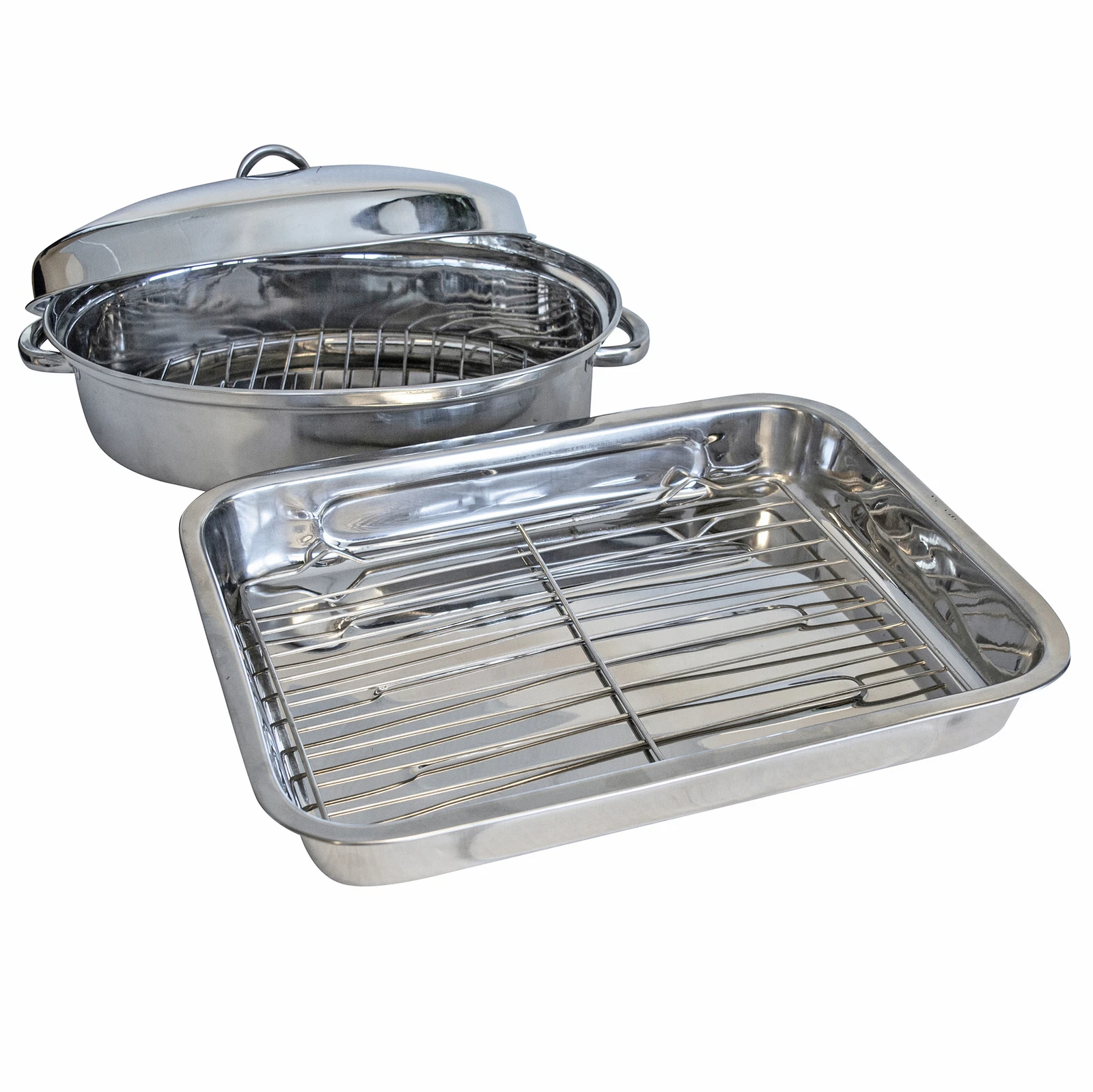 AmeriHome SSRSET 2 Piece Stainless Steel Roasting Set
Opens in a new window or tab