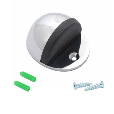 Door Stop Floor Mounted Door Stopper Chrome Stainless Steel Rubber Stops KG