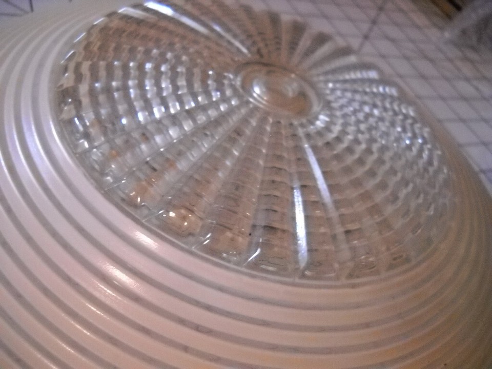 Antique Art Deco Bee Hive Ceiling Light Fixture/Shade 12.5" X 3" Pink