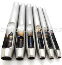 6 Pc Heavy Duty Leather Hollow Punch Set Gasket Plasitc Rubber Vinyl Puncher Set