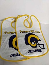 2 Pack / Los Angeles Rams Baby Bib NFL Washable NEW