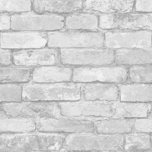 WHITE AND SILVER RUSTIC BRICK EFFECT WALLPAPER - FD41488 - WINDSOR WALLCOVERINGS - Picture 2 of 4