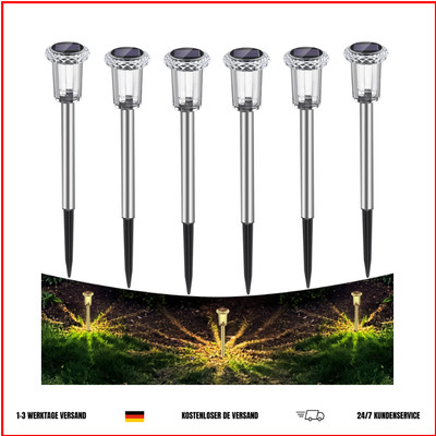 Solar Gartenleuchten Warmweiß, 6er Pack   Außenbeleuchtung