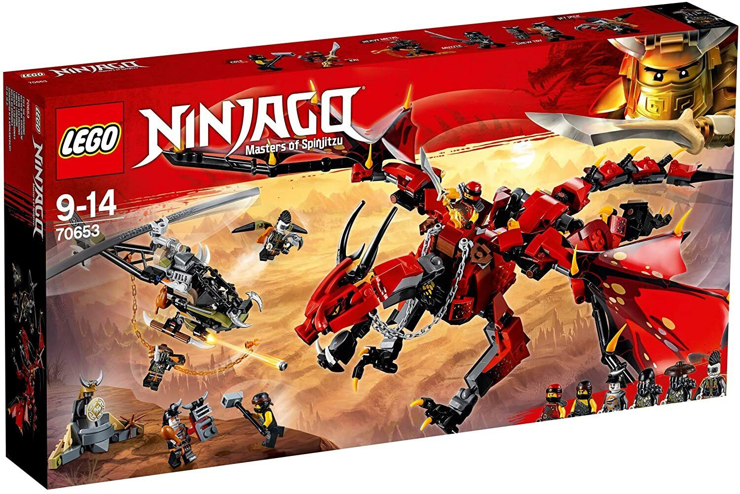 Lego Ninjago 70653 FIRSTBOURNE Red Dragon Xwing Ninja Helicopter Heavy Metal NEW