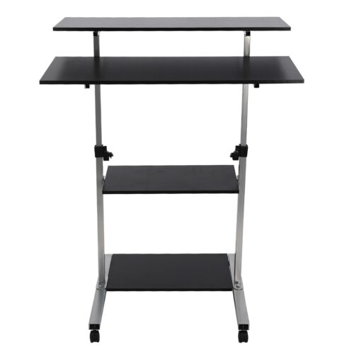 Höhenverstellbarer Computertisch Rollbar Laptoptisch Mobil Stehpult Büro - Bild 4 von 22