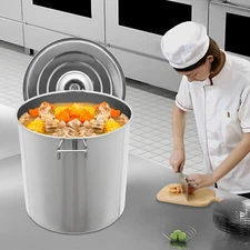 40L/42.27 Qt Stainless Steel 201 Stock Pot with Basket Cookware for Boiling