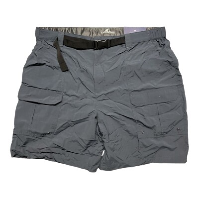 New CROFT & BARROW Shorts Mens 40 Gray Nylon Cargo Belted Hiking Camp Outdoor