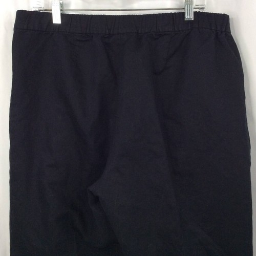 J Jill Linen Blend Pants Womens Size Large Black Wide Leg Chino Cotton Side Zip - 第 5/8 張圖片