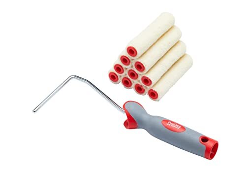 ProDec PRRF002 11 piece Gloss Pile Mohair Mini Paint Rollers and Frame for a