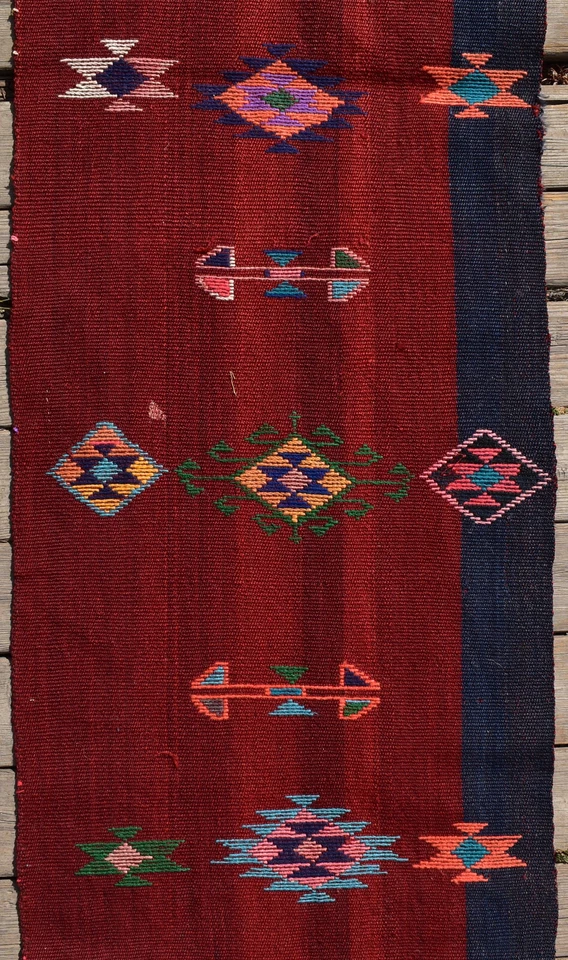 Alfombra Turca 1'x10' Alfombra Oriental Cicim Runner Kilim Corredor Pasillo A... - Imagen 4 de 4