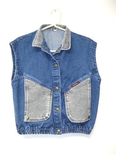 Retro Sleeveless Denim Vest S Unisex | eBay