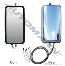 2005-2024 Peterbilt 389 STAINLESS Left/Driver Door Mirror - New | P/N 56375033SS